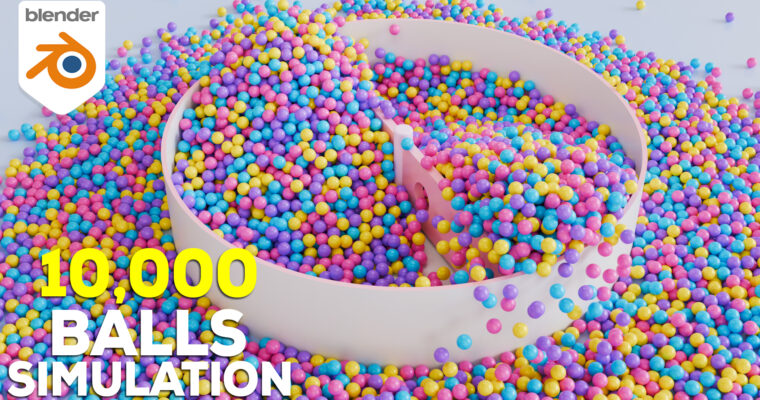 10,000 Colorful Balls Simulations & Dynamic Animation in Blender Tutorial