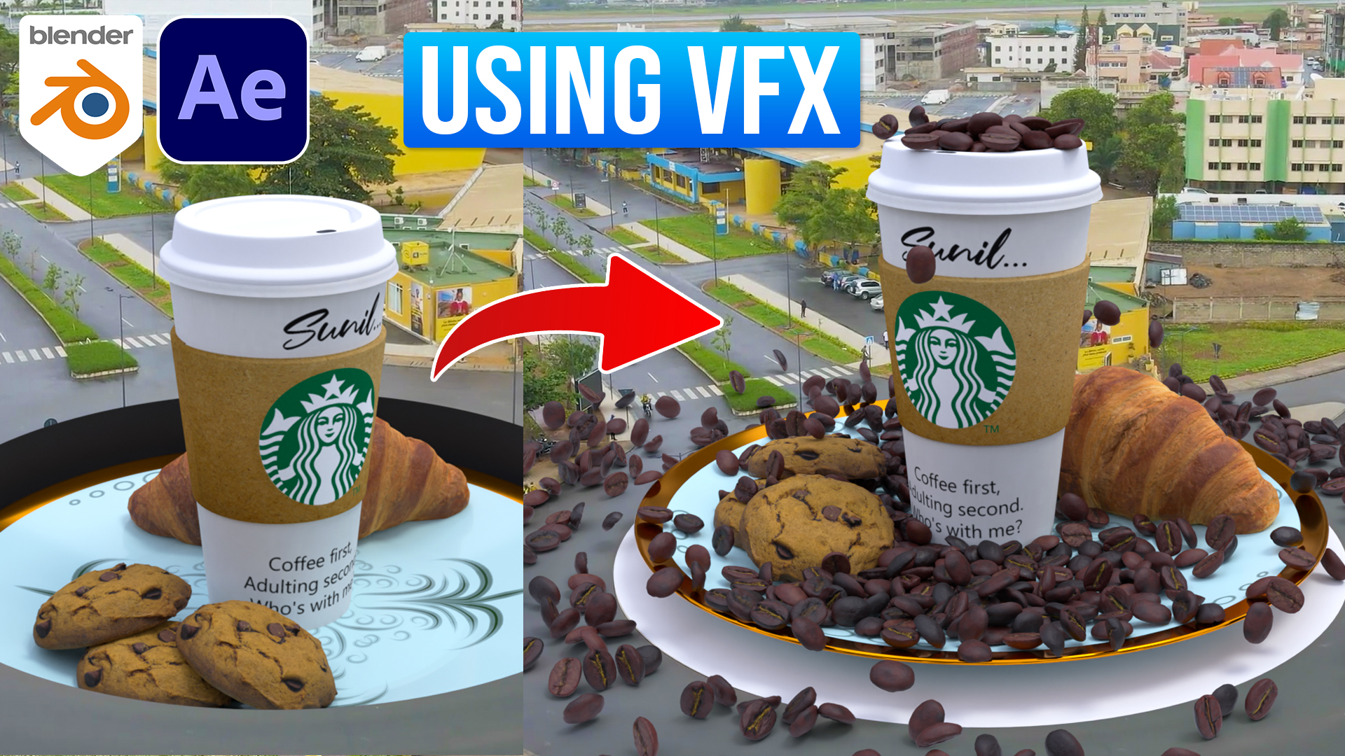 How To Create Coffee CGI Ads Using VFX in Blender Tutorial 2025