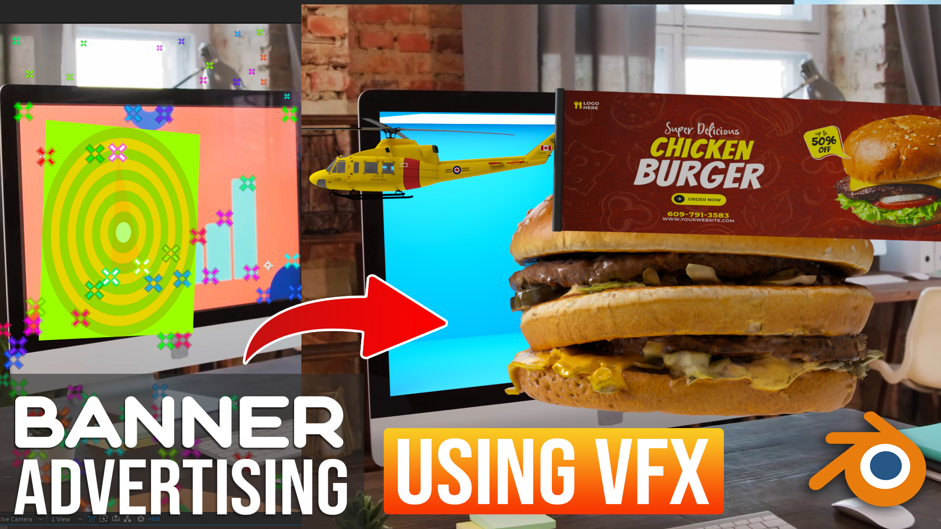 How To Create Food Banner CGI Ads Using VFX in Blender