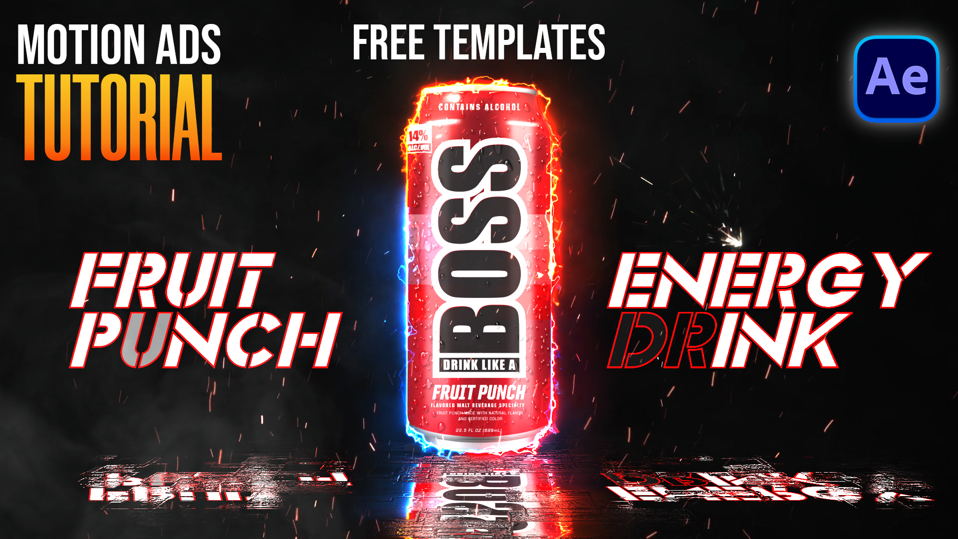 After Effects Energy Drink Motion Graphics Product Ads Tutorial