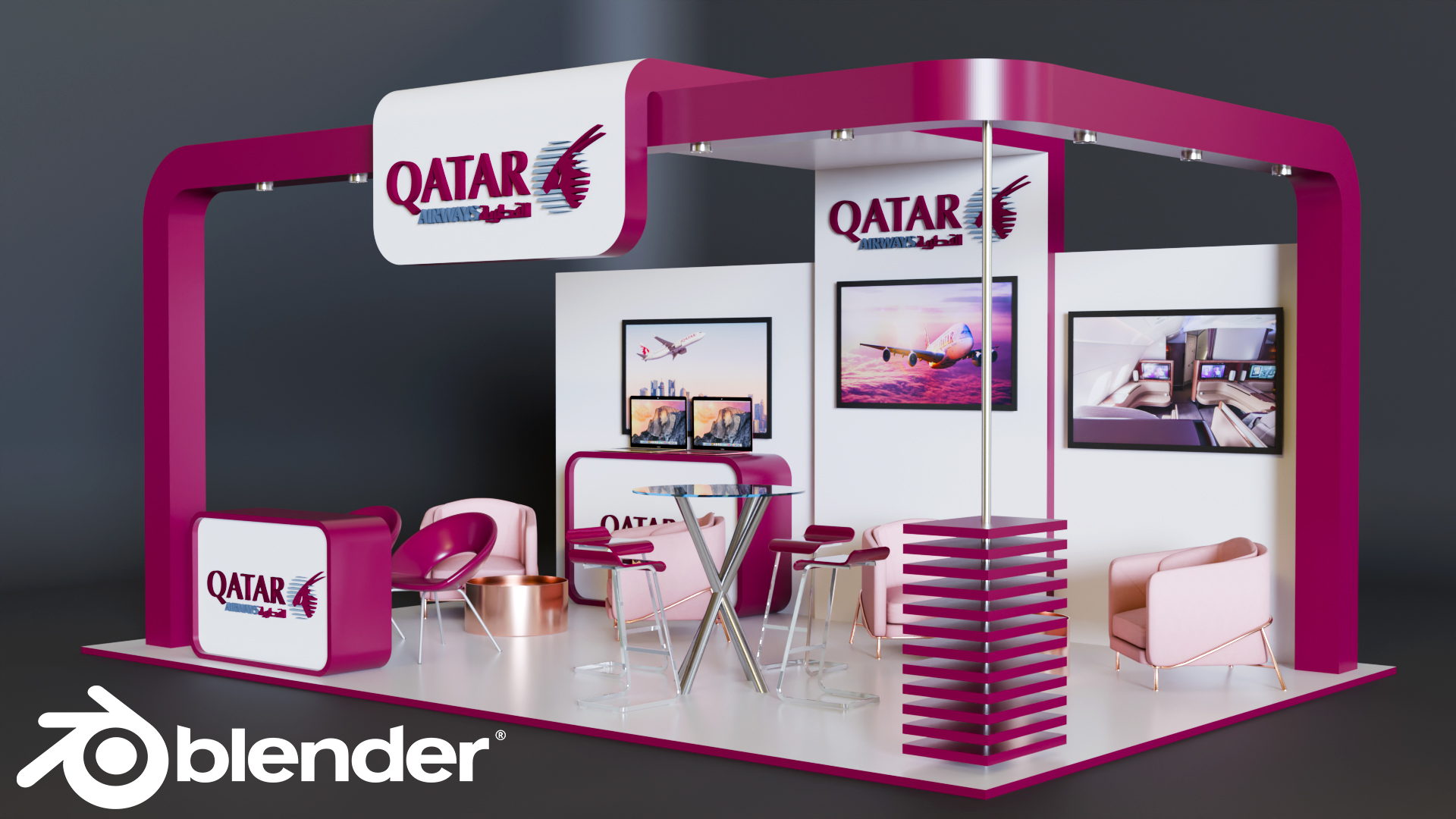 Blender 3D Modeling Tutorial and Create An Exhibition Stand